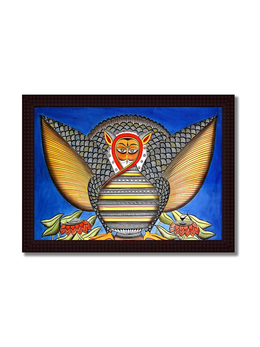 

Tamatina Blue & Brown Printed Wooden Framed Wall Art