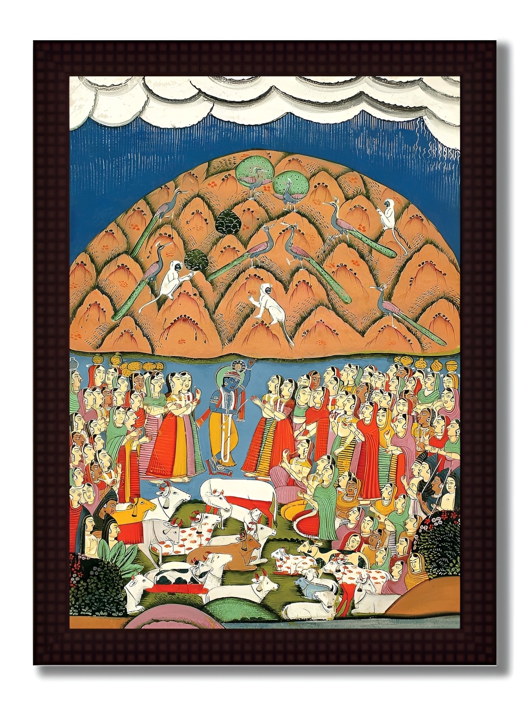 

Tamatina Blue & Brown Printed Wooden Framed Wall Art