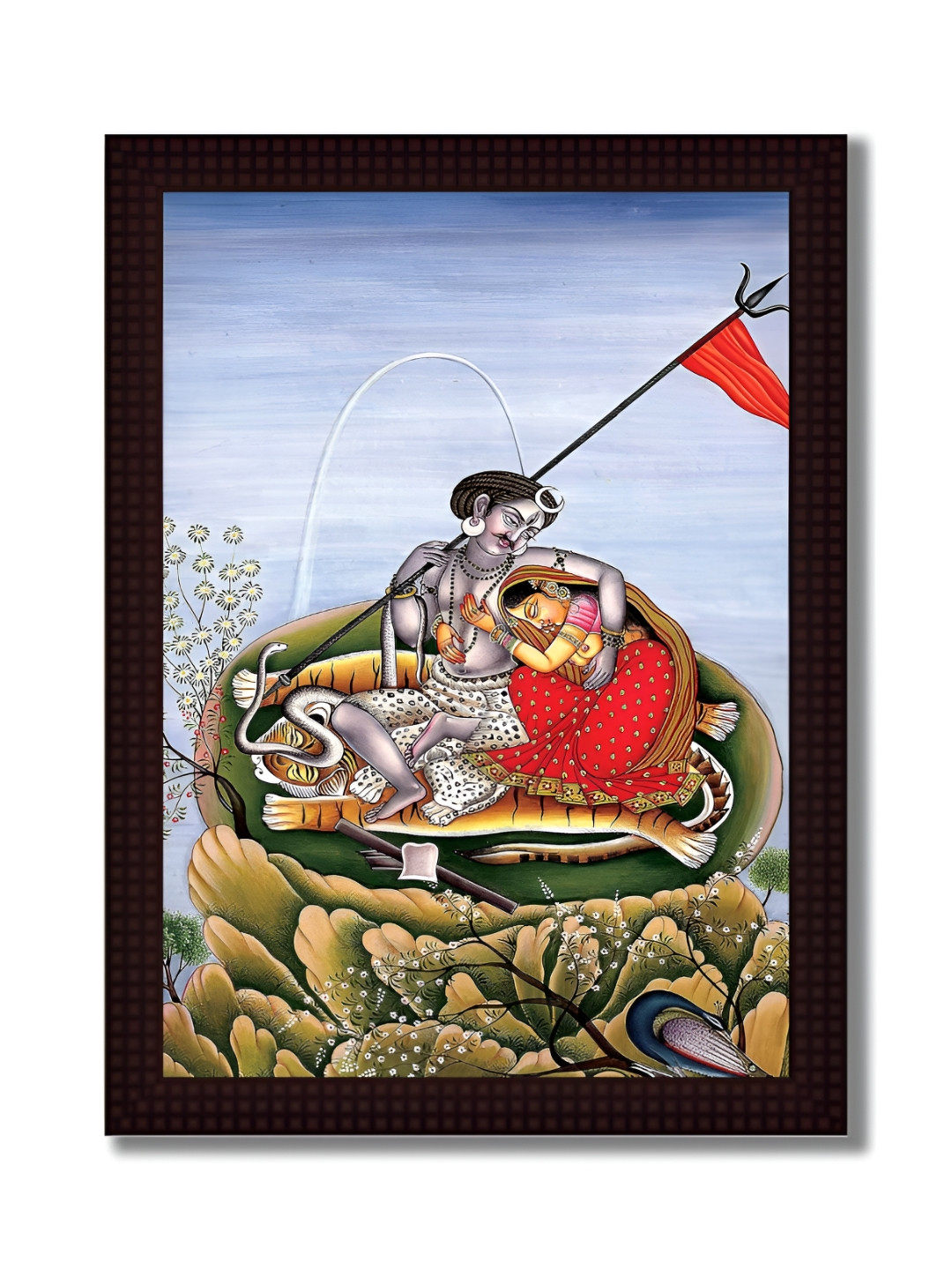 

Tamatina Blue & Brown Printed Wooden Framed Wall Art