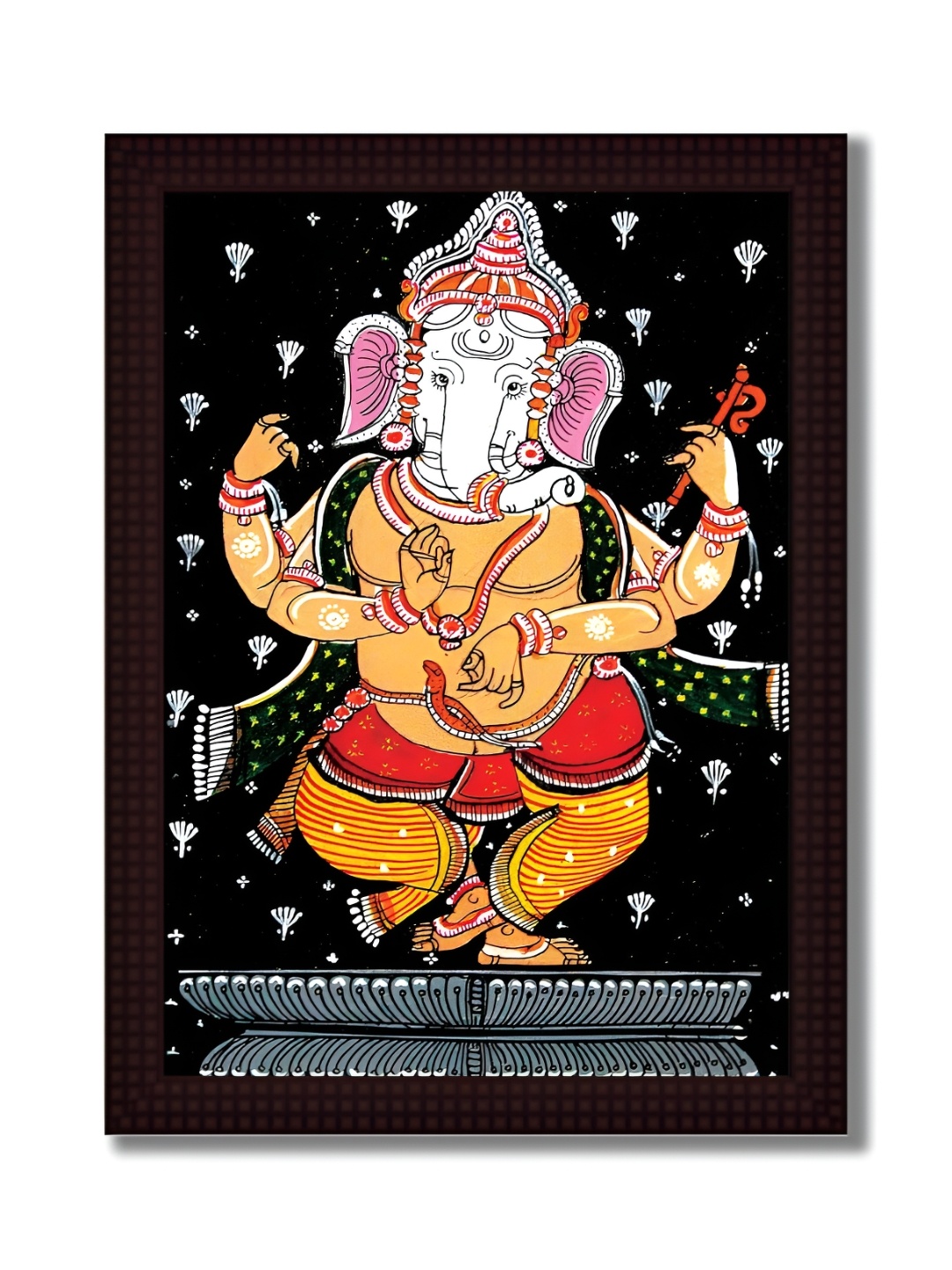 Tamatina Yellow & Black 1 Piece Canvas Religious Wall Paintings