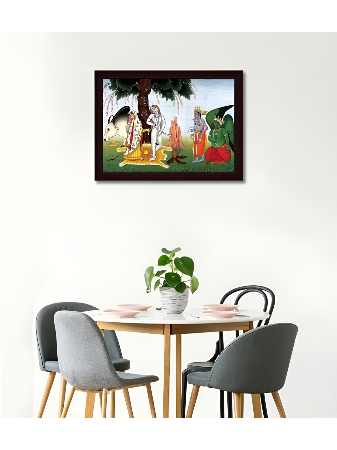 

Tamatina Green & Brown Printed Wooden Framed Wall Art