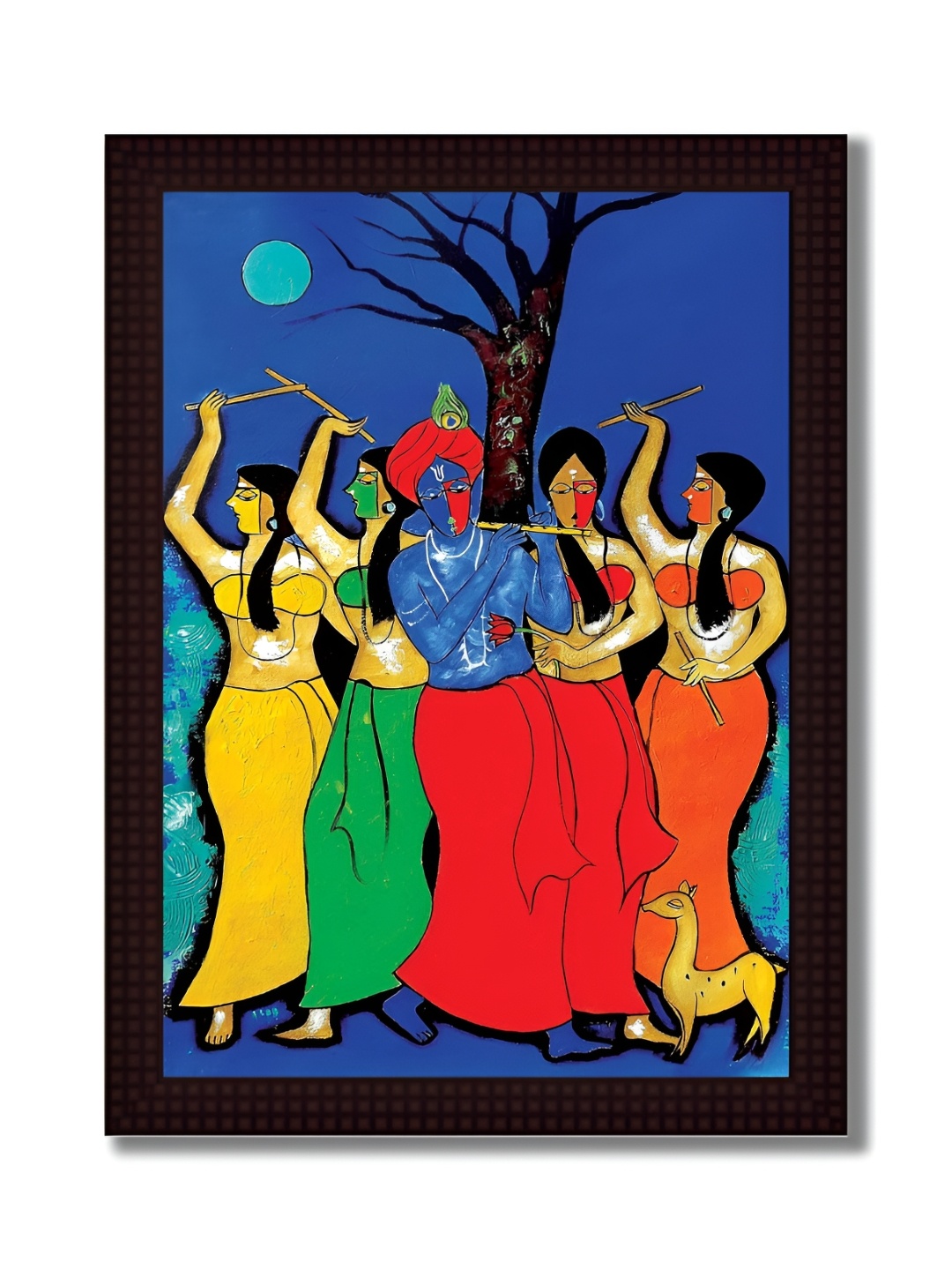 

Tamatina Blue & Brown Printed Wooden Framed Wall Art