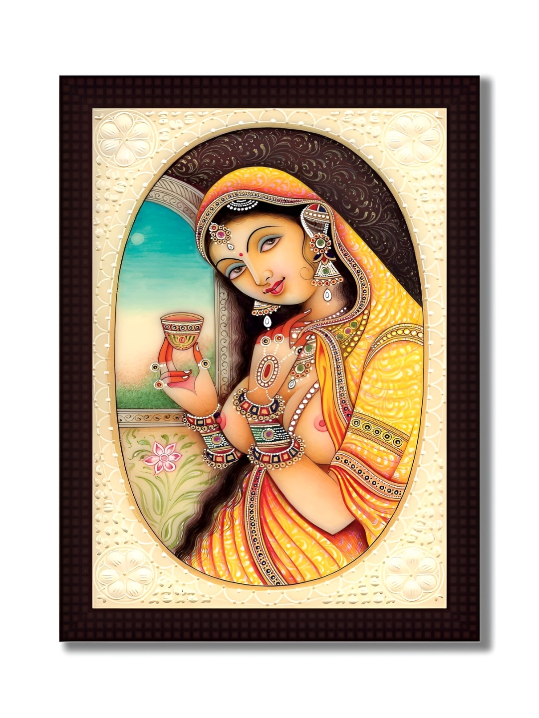 

Tamatina Yellow & Brown Printed Wooden Framed Wall Art