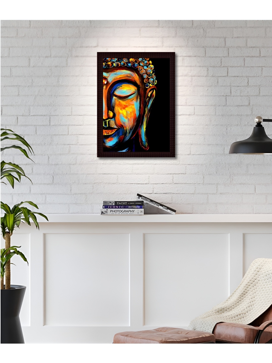 

Tamatina Orange & Blue 1 Piece Canvas Religious Wall Paintings