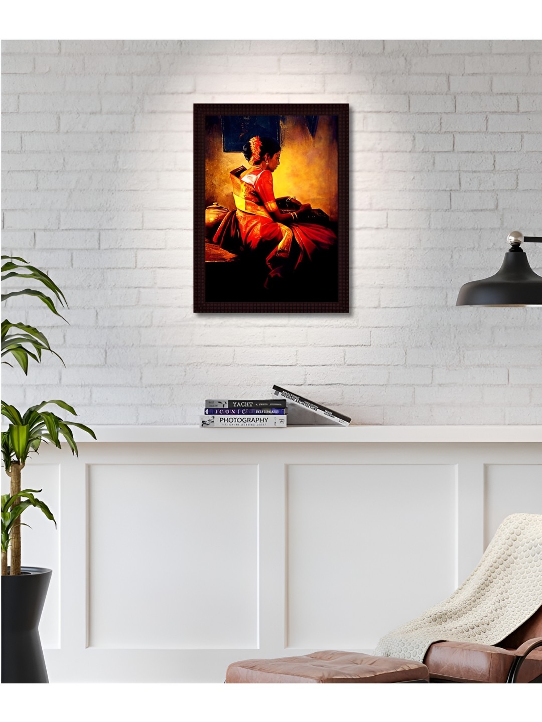 

Tamatina Red & Brown Printed Wooden Framed Wall Art