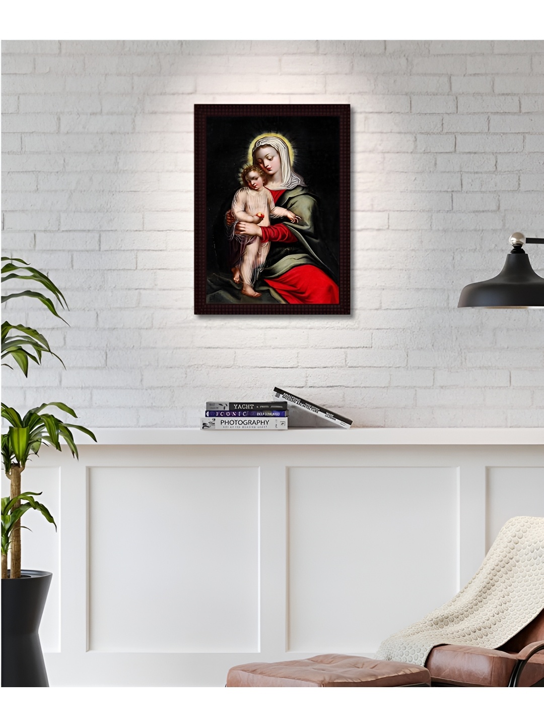 

Tamatina Red & Black 1 Piece Canvas Religious Wall Paintings