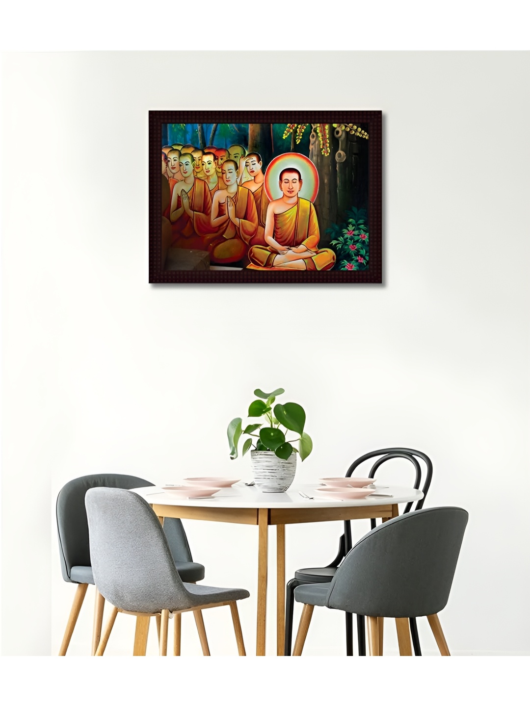 

Tamatina Red & Brown Printed Wooden Framed Wall Art