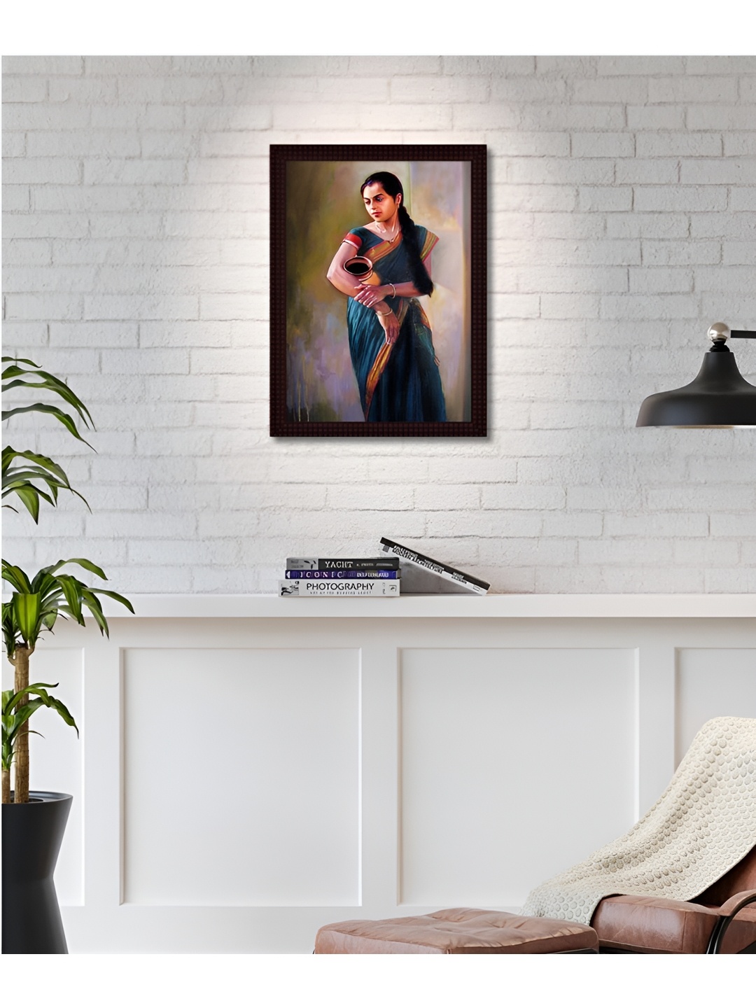 

Tamatina Blue & Brown Printed Wooden Framed Wall Art