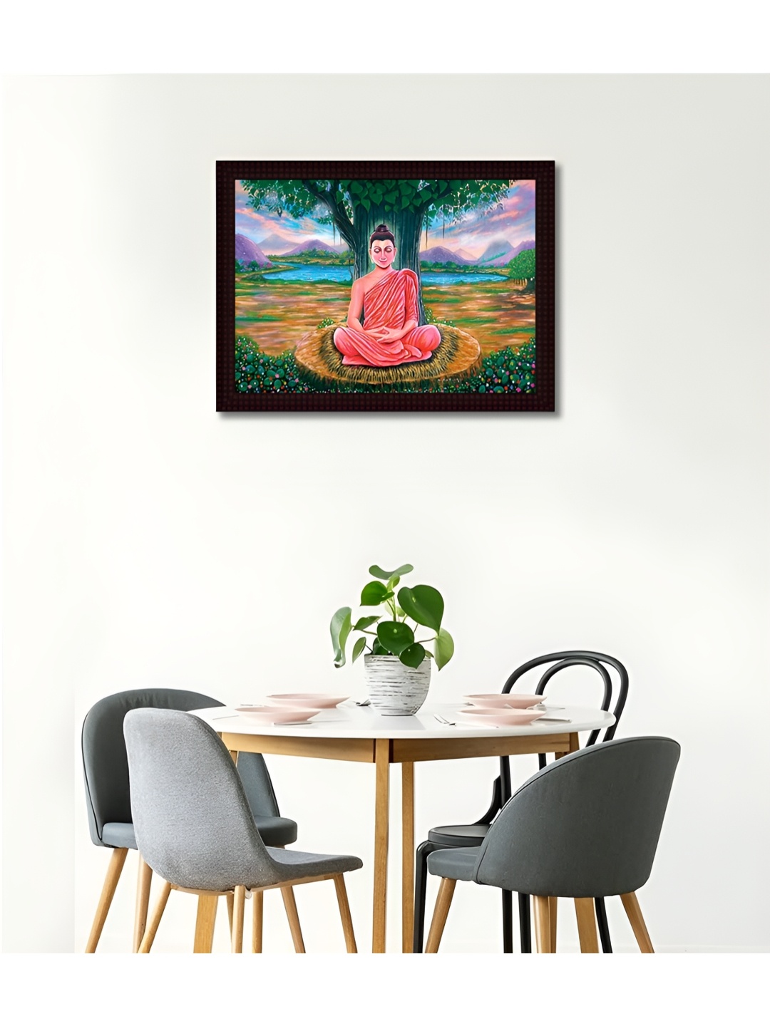 

Tamatina Red & Brown Printed Wooden Framed Wall Art