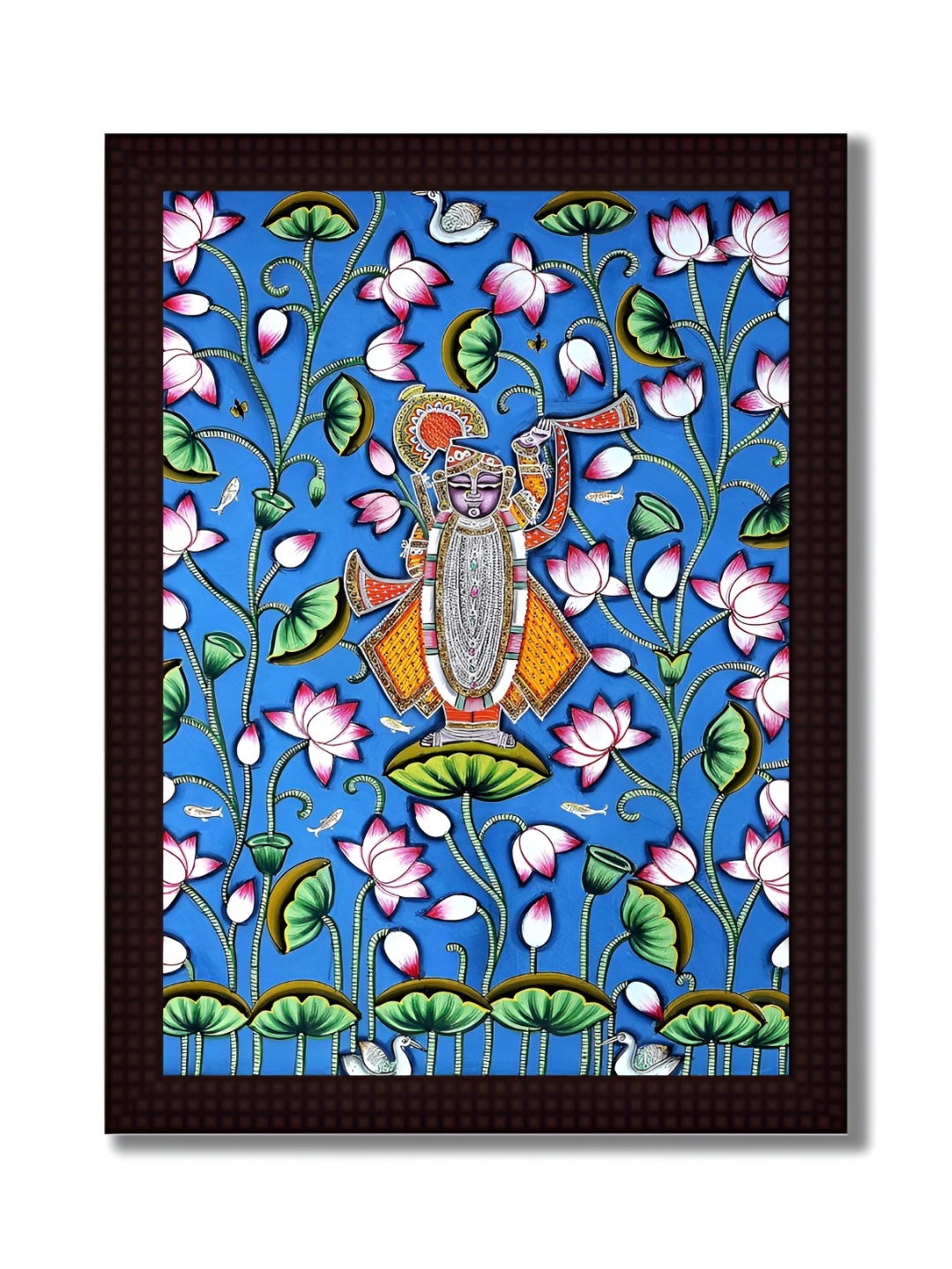 

Tamatina Blue & Brown Printed Wooden Framed Wall Art