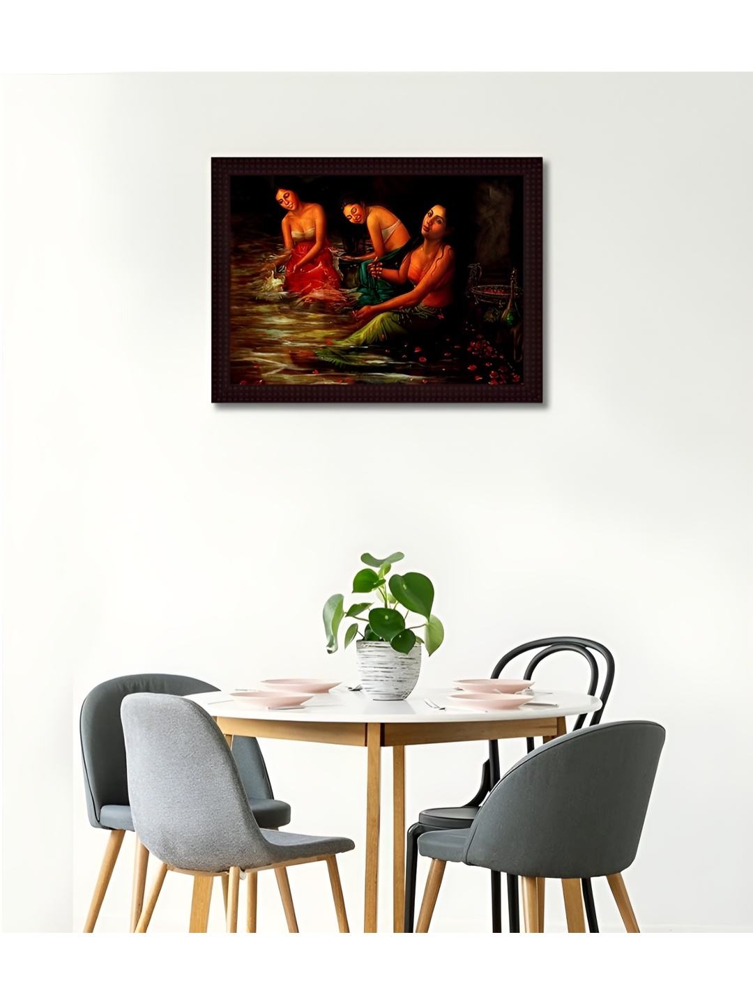 

Tamatina Red & Brown Printed Wooden Framed Wall Art