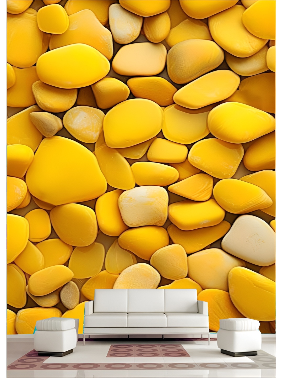 

Aura Yellow Printed Self Adhesive Wall Sicker