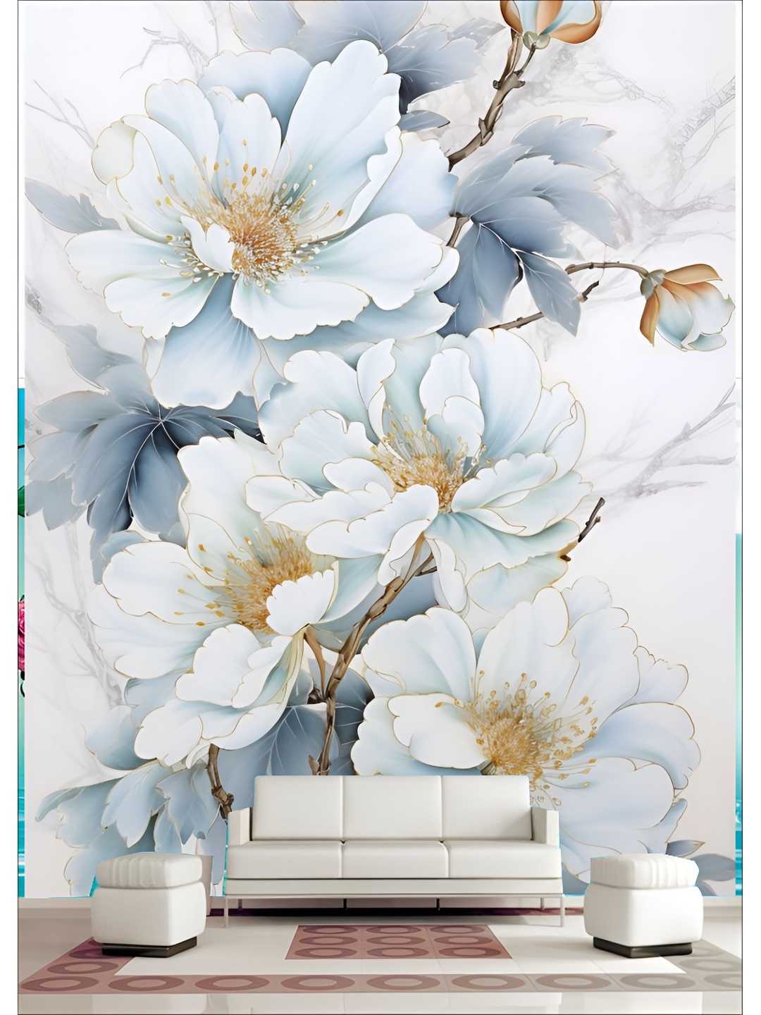 

Aura White & Blue Printed Self-Adhesive Wall Sicker