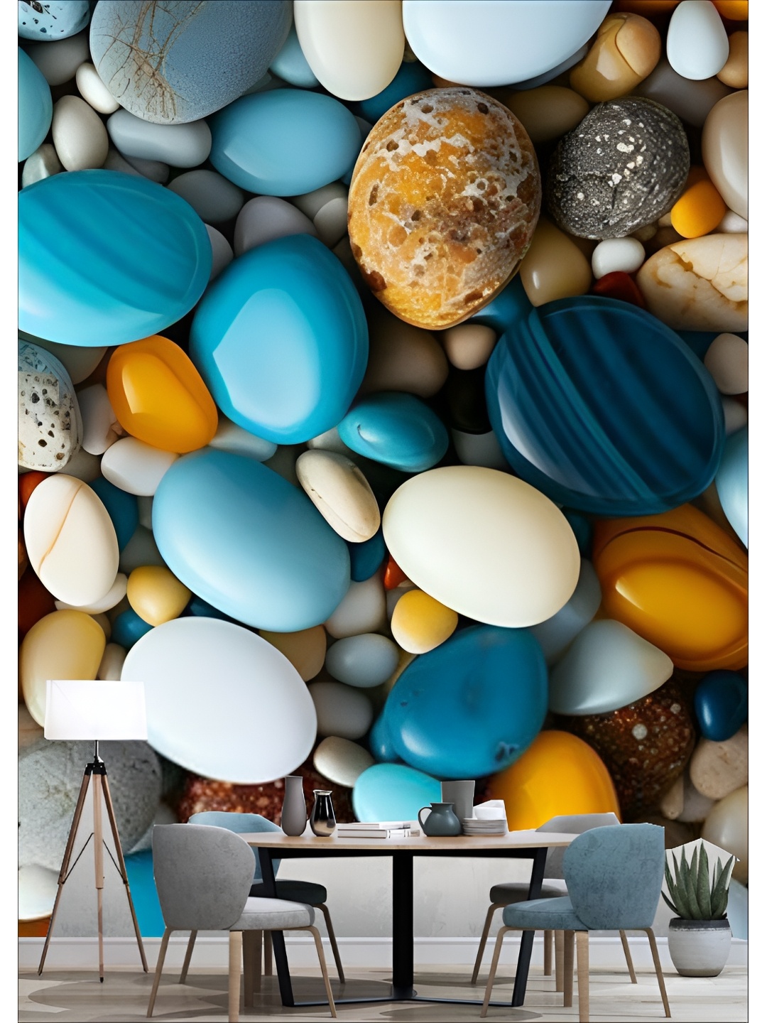 

Aura White & Blue 3D Printed Self Adhesive Wall Sicker