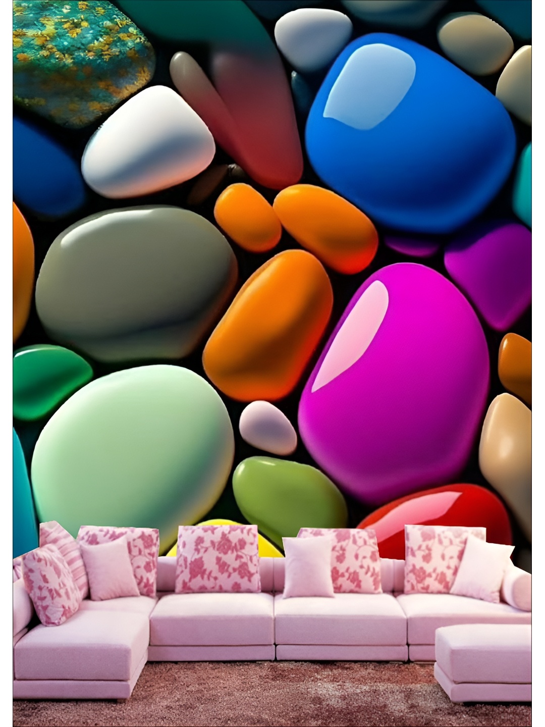 

Aura Green & Red Printed PVC Self Adhesive 3D Wall Panels