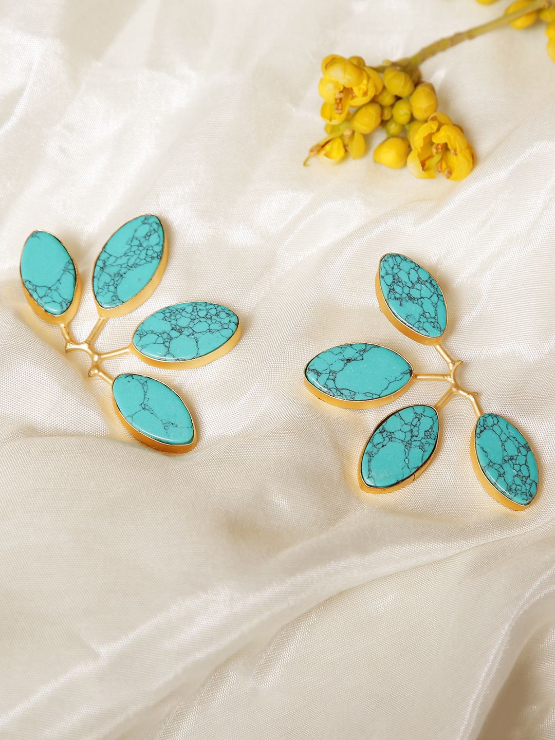 

XAGO Gold-Plated Contemporary Drop Earrings, Turquoise blue