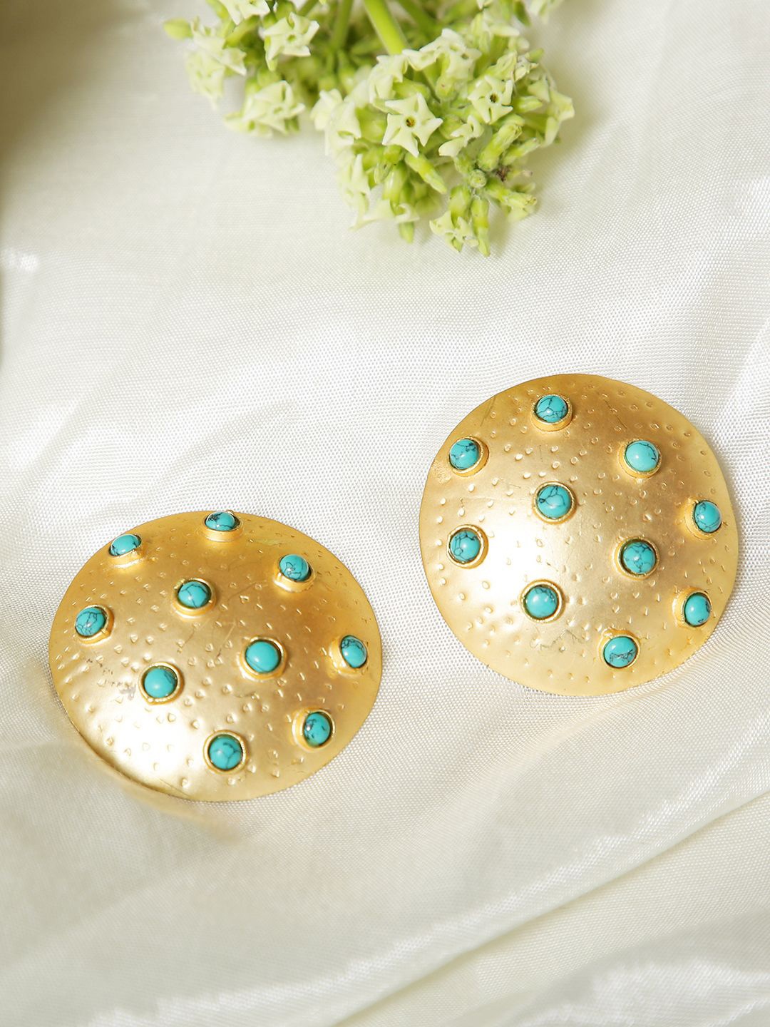 

XAGO Gold-Plated Contemporary Stud Earrings, Turquoise blue
