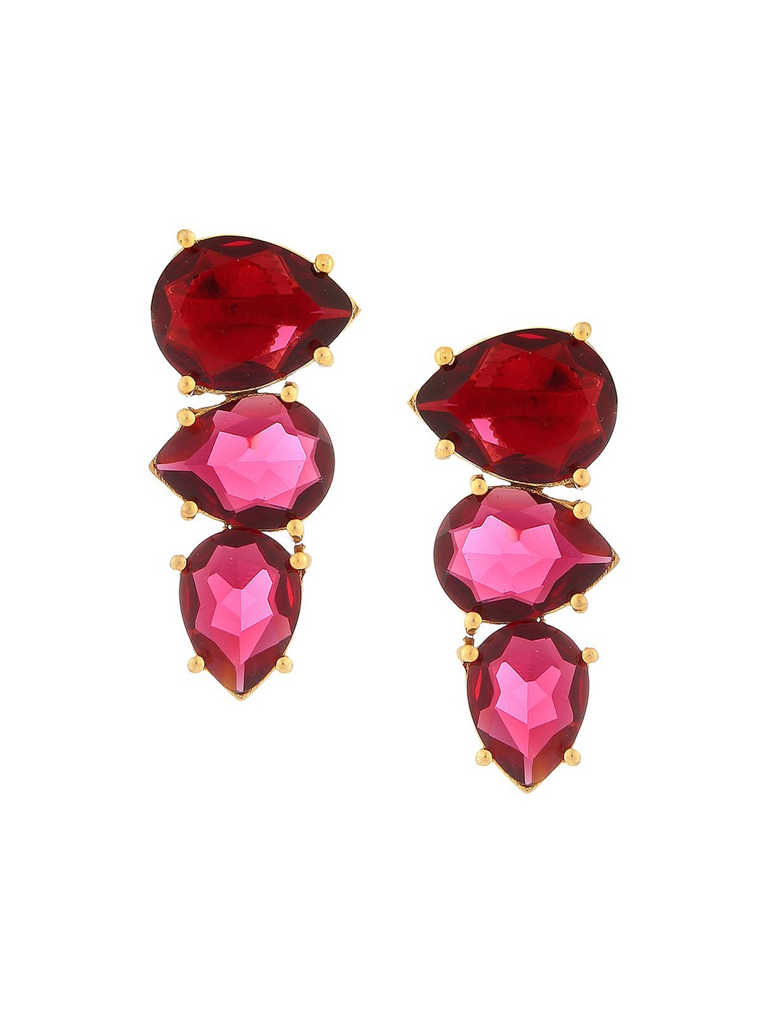 

XAGO Gold-Plated Contemporary Drop Earrings, Red