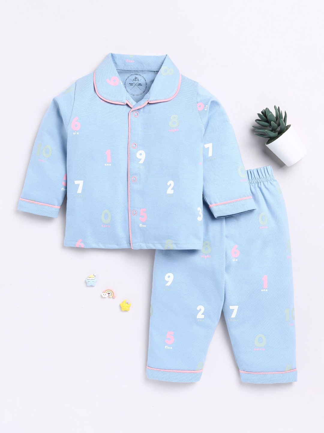 

Clt.s Unisex Kids Printed Night suit, Blue