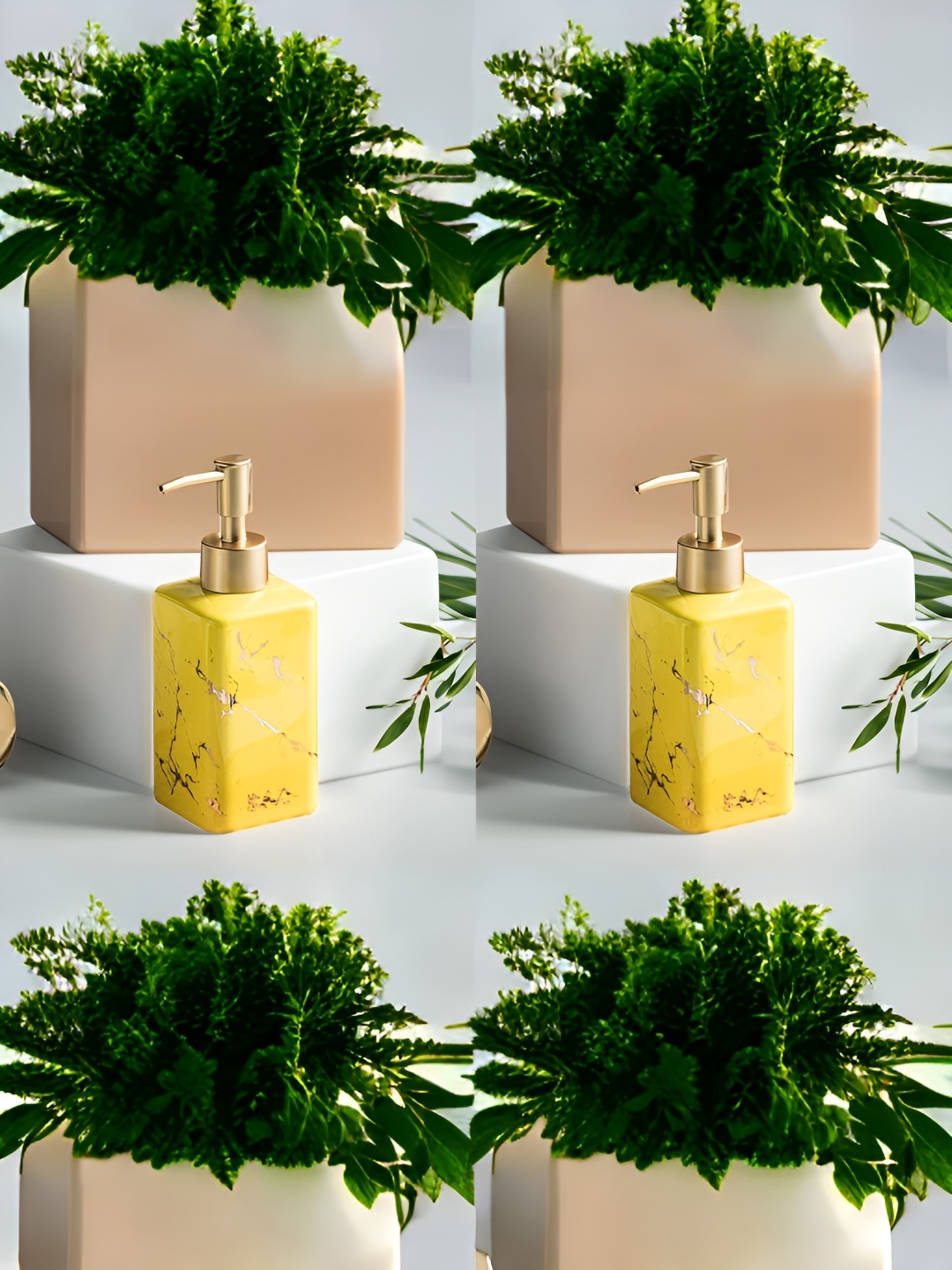 

USHA SHRIRAM Yellow 2 Ceramic Soap Dispenser