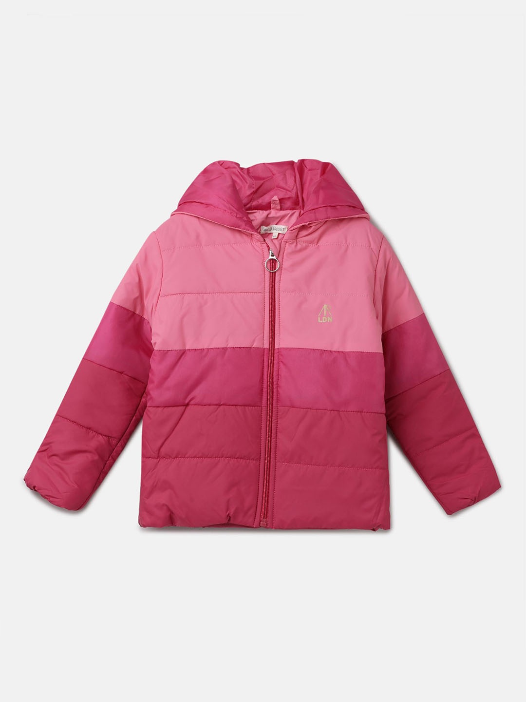 

Angel & Rocket Girls Colourblocked Windcheater Padded Jacket with Embroidered, Fuchsia