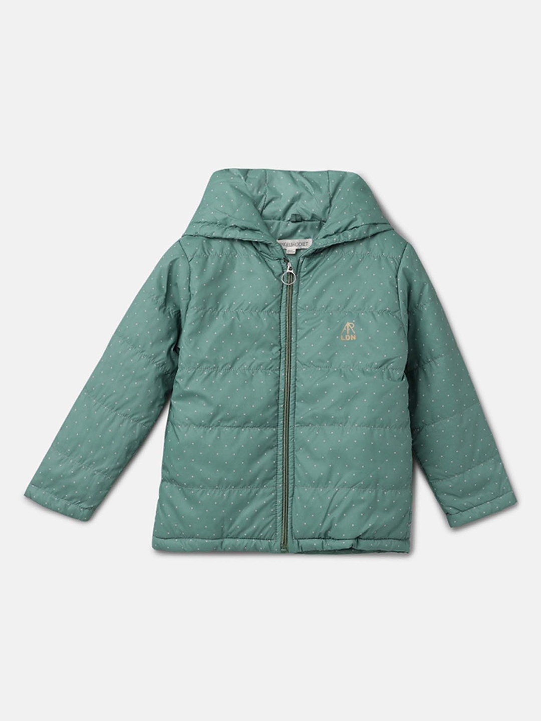 

Angel & Rocket Girls Windcheater Padded Jacket with Embroidered, Green