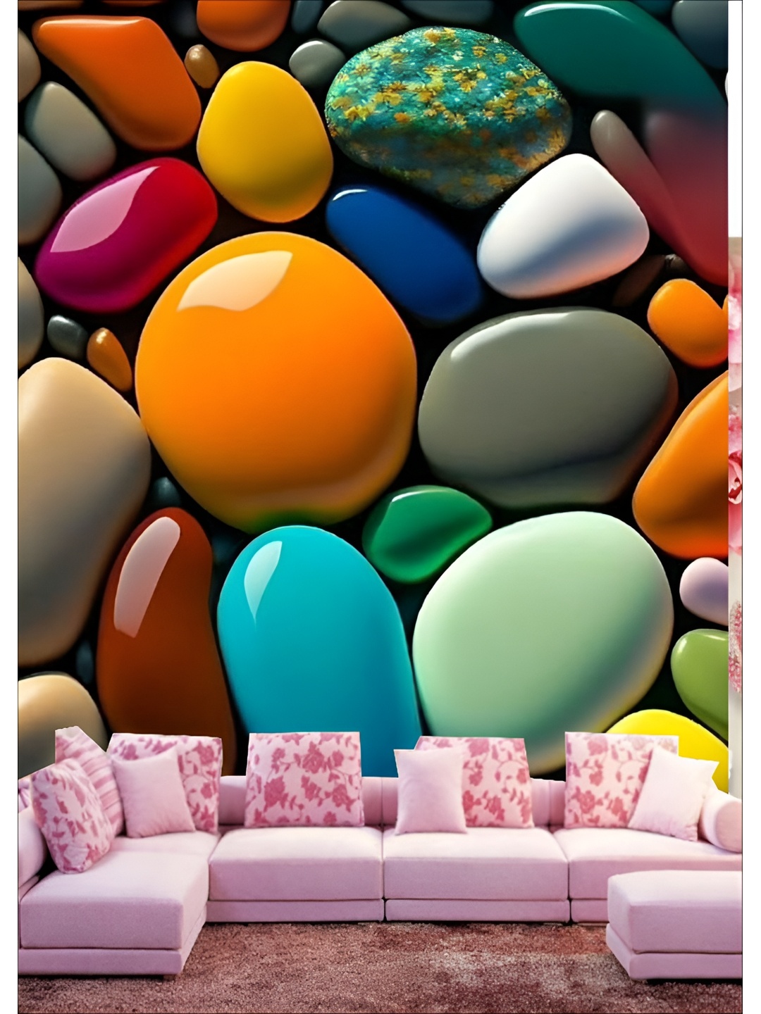 

Aura White & Blue 3D Printed Self Adhesive Wall Sicker