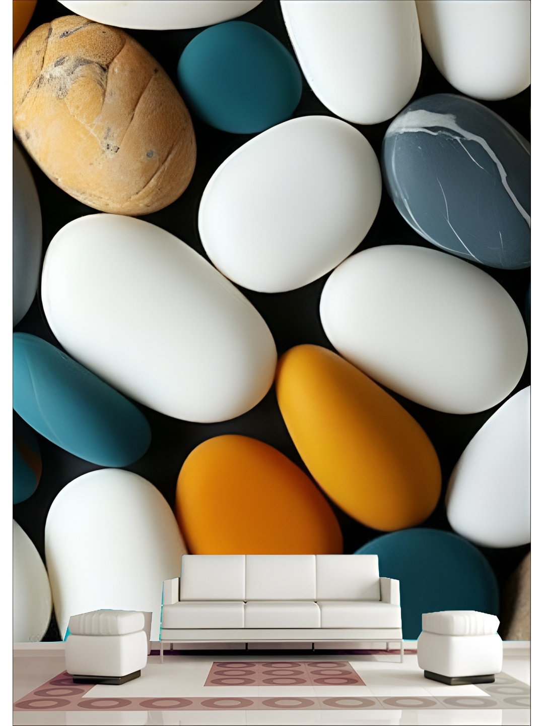 

Aura Blue & White Self Adhesive Abdtract-Printed Wall Sticker