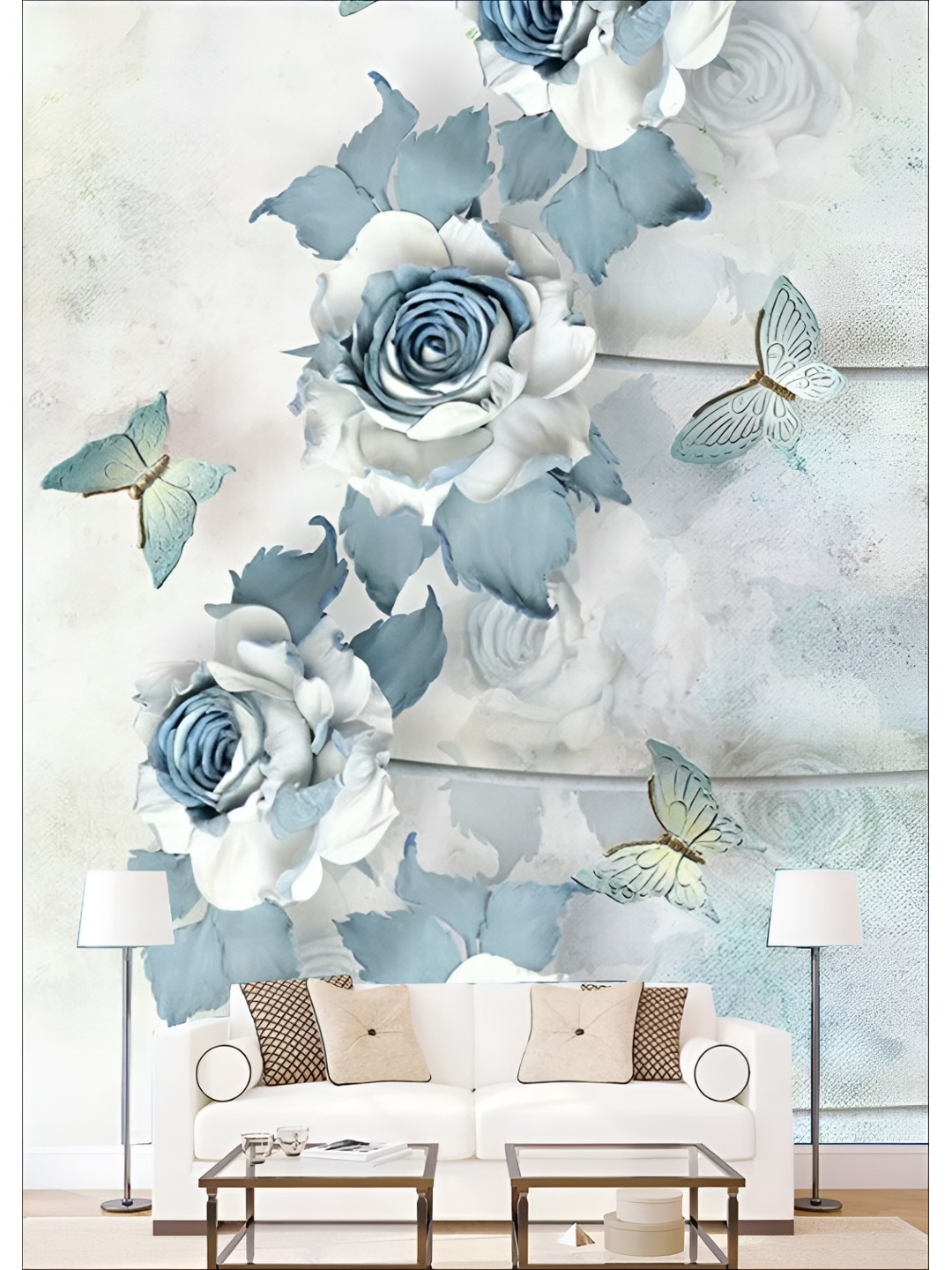 

Aura Grey & White 3D Printed Self Adhesive Wall Sticker