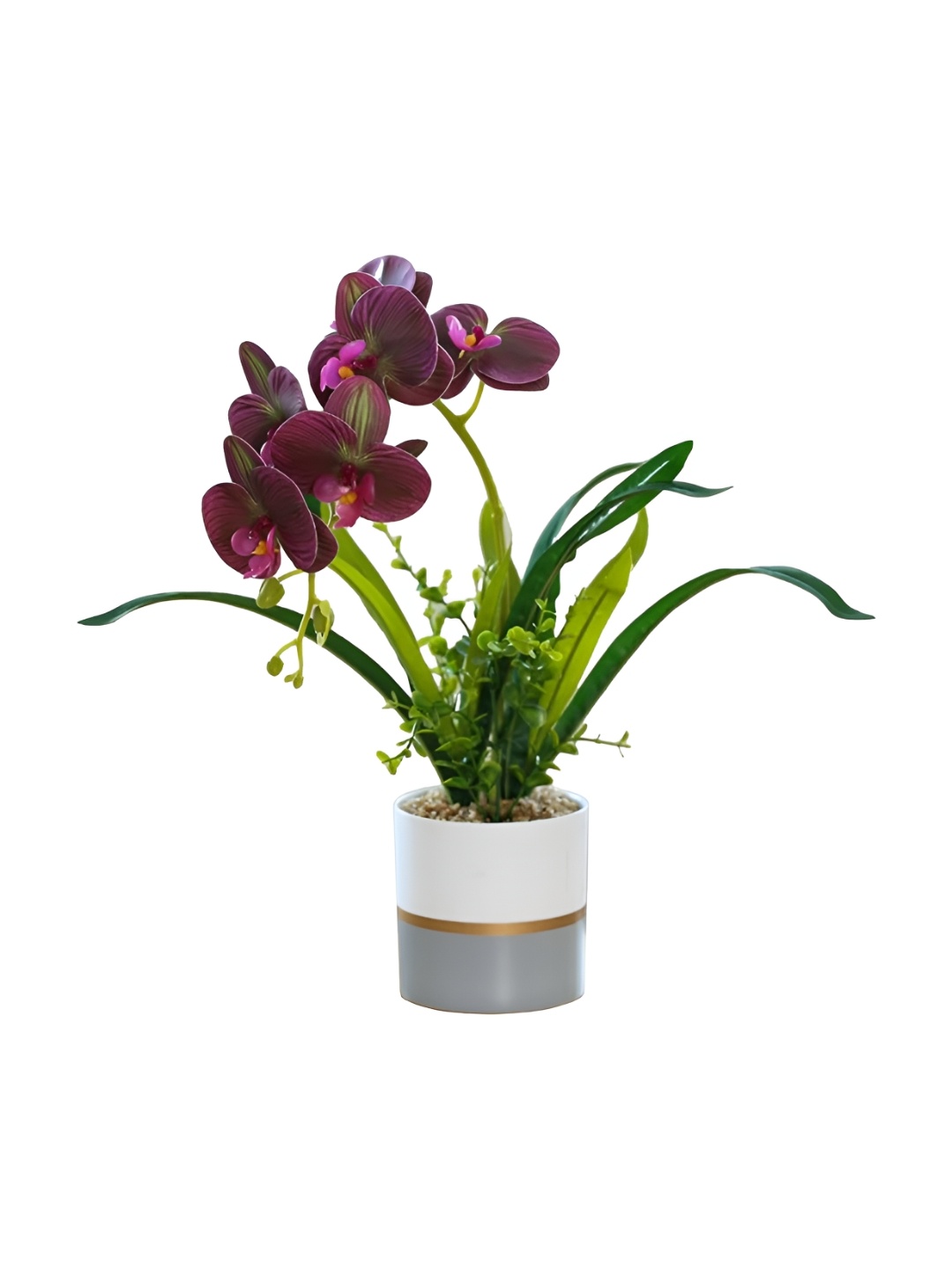 

USHA SHRIRAM Purple 1 Pieces Orchid Artificial Flower With Pot
