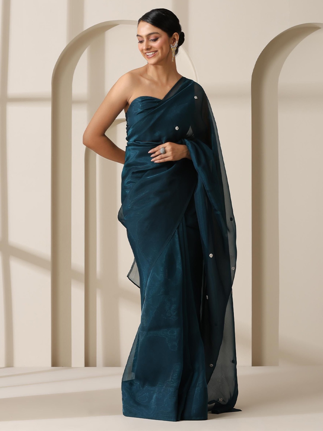 

Swtantra Woven Design Chiffon Saree, Blue