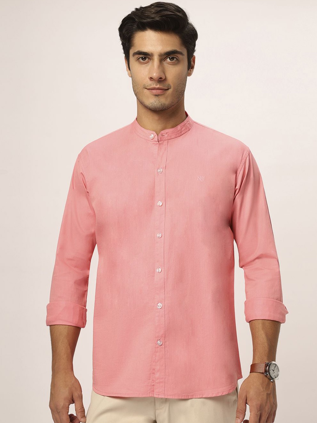 

N AND J Men Relaxed Opaque Casual Shirt, Lavender