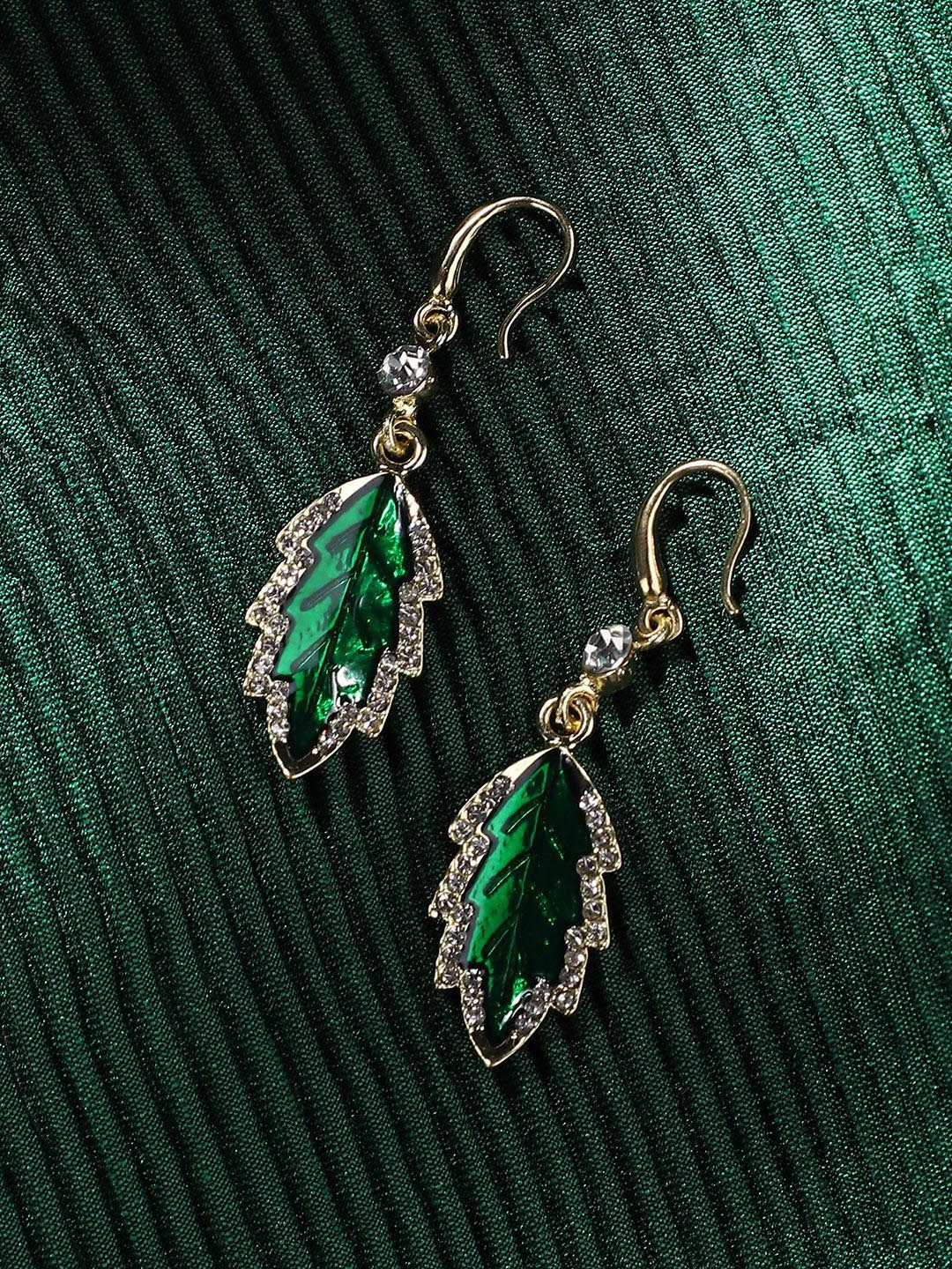 

SOHI Contemporary Drop Earrings, Green