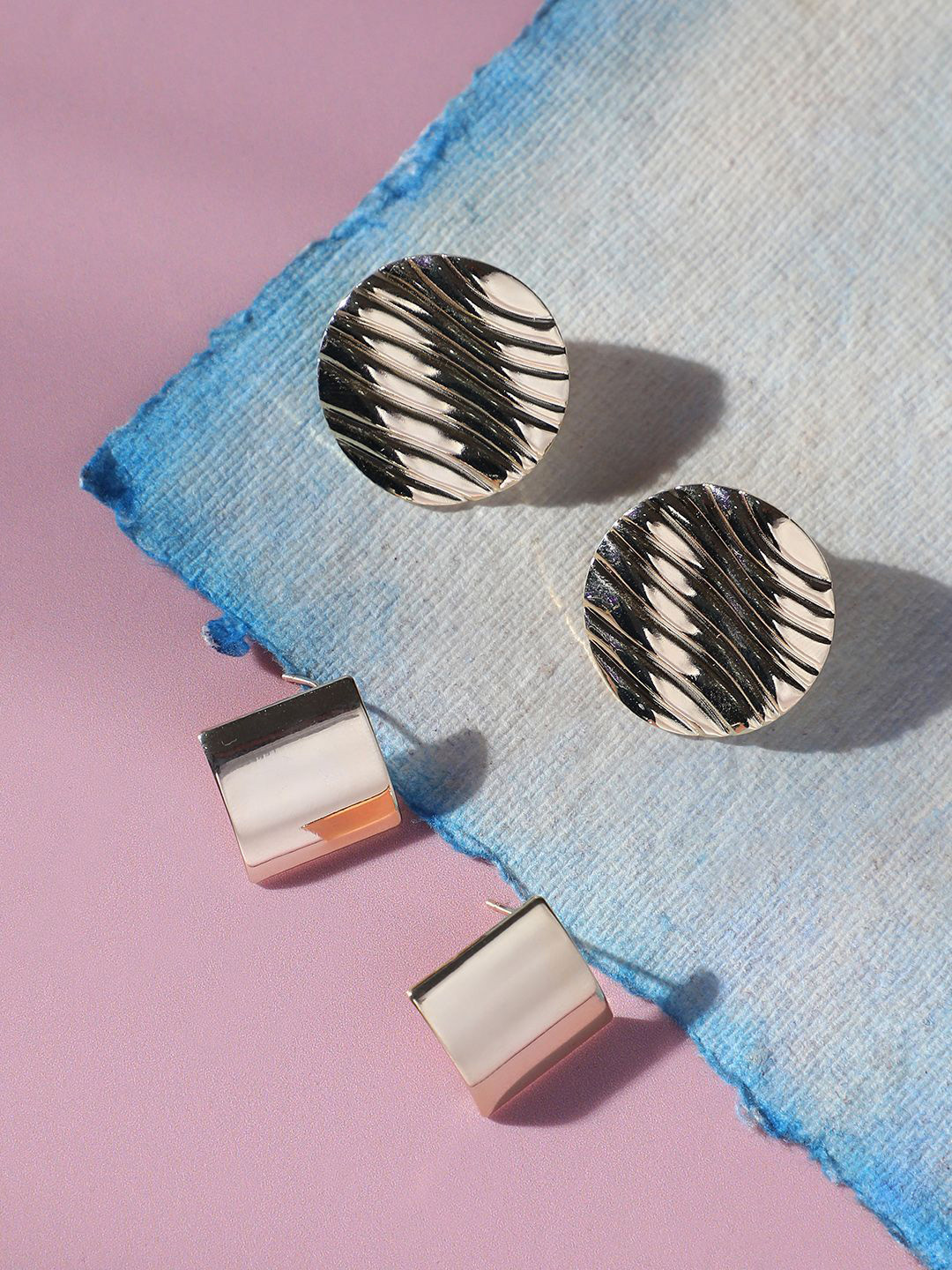 

SOHI Contemporary Studs Earrings, Gold