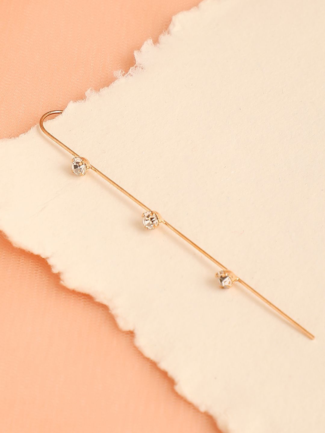 

SOHI Gold Plated Artificial Stones Ear Cuff Earrings