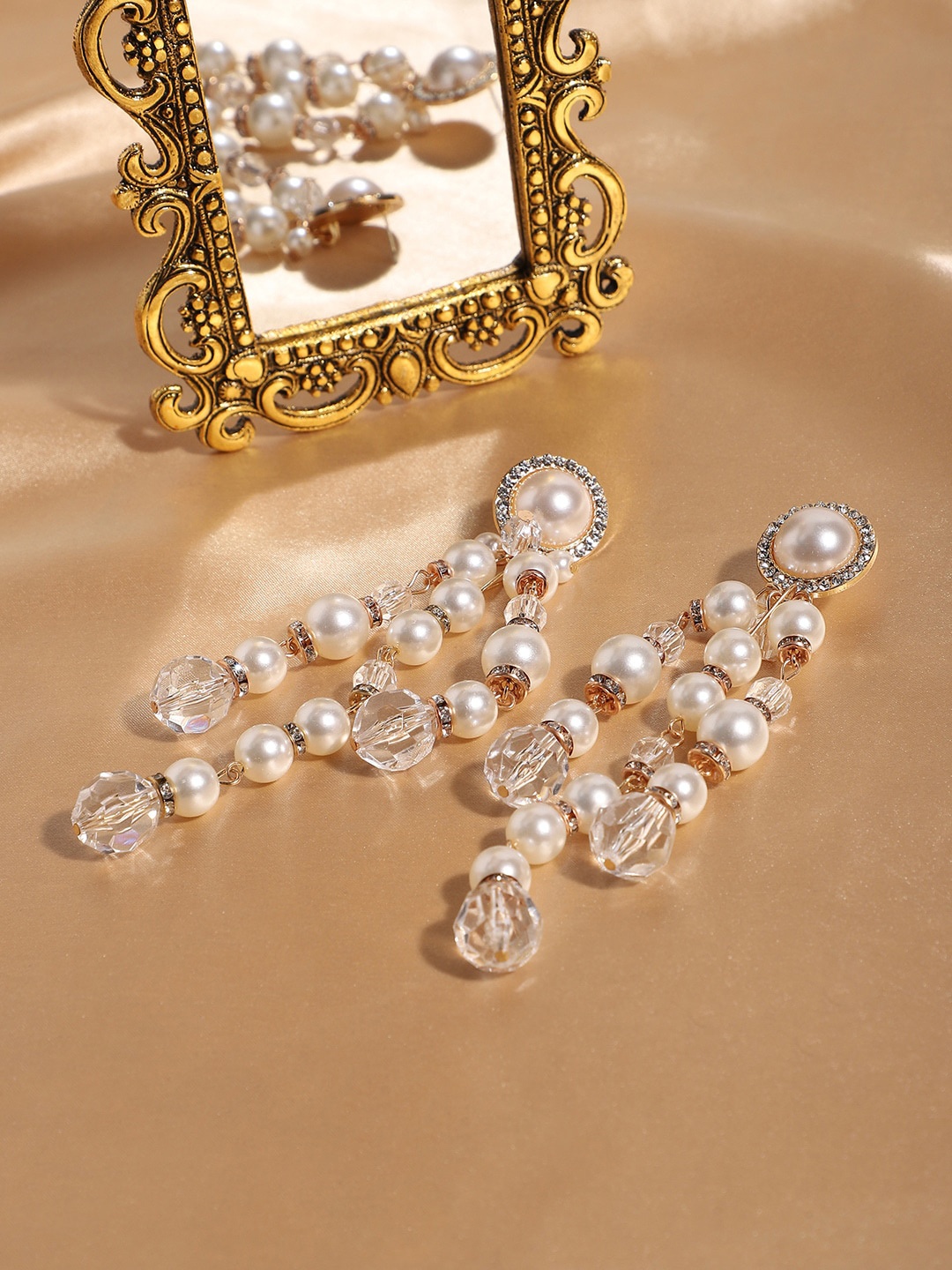 

SOHIGold-Plated Alloy Artificial Beads Drop Earrings, Gold