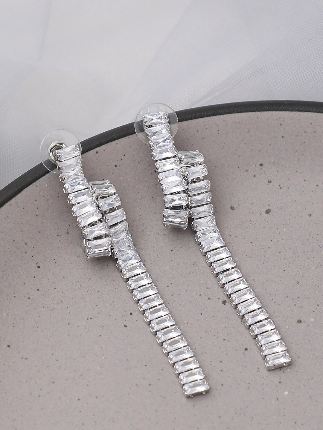 

SOHI Contemporary Drop Earrings, Silver