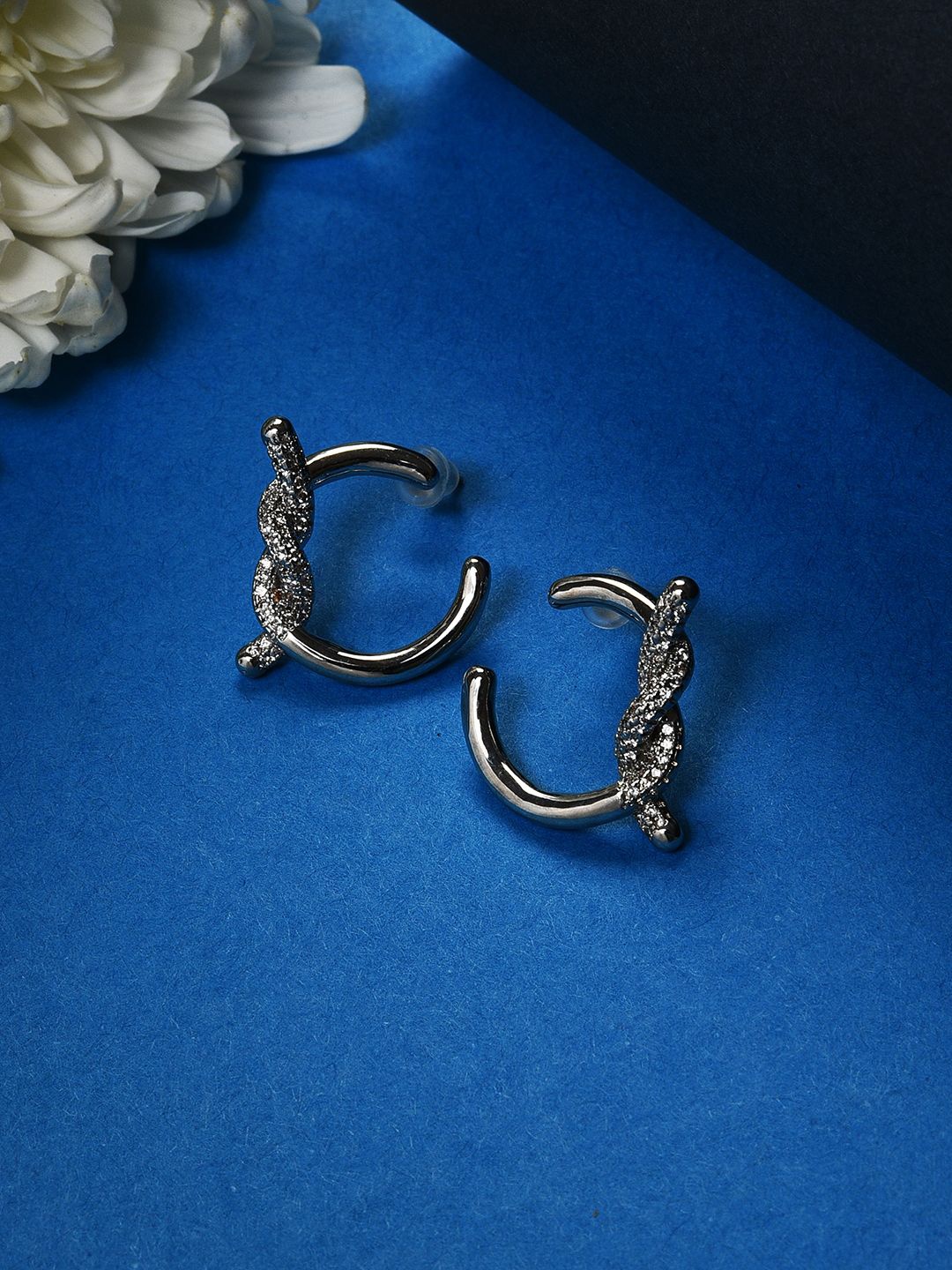 

SOHI Contemporary Studs Earrings, Silver