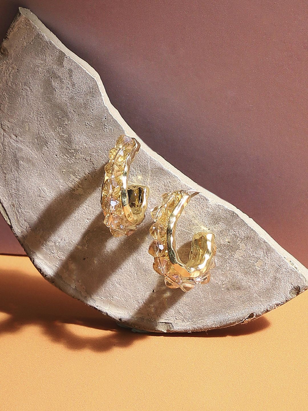 

SOHI Contemporary Half Hoop Earrings, Gold