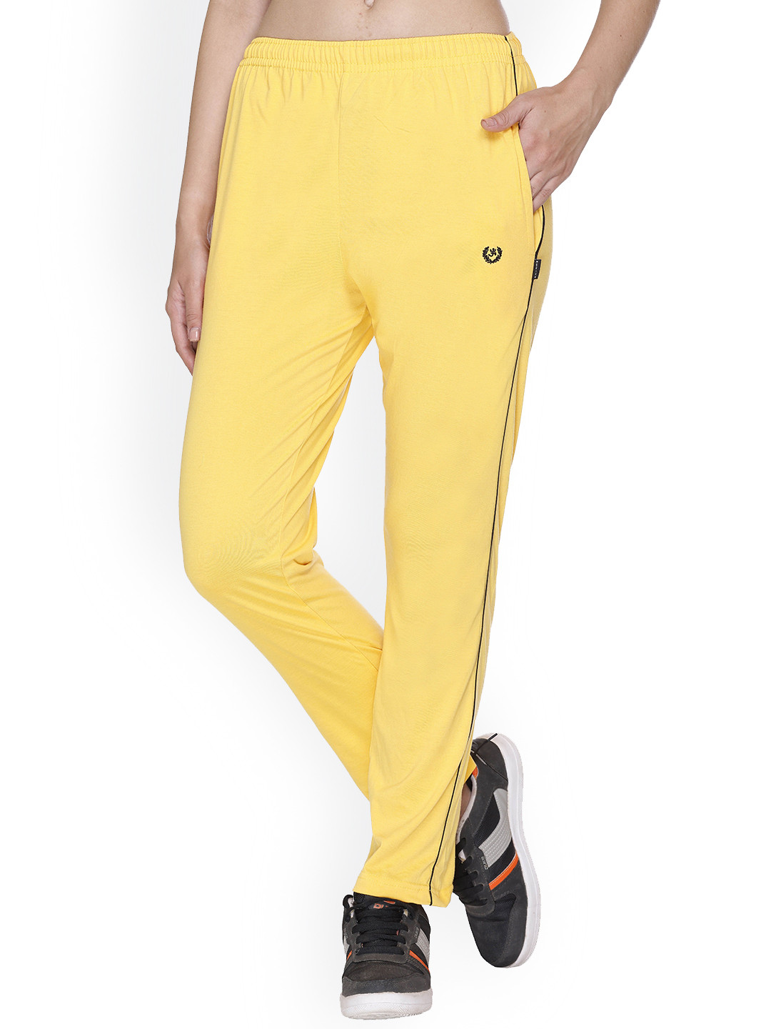 

Colors and Blends Women Cotton Track Pants, Yellow