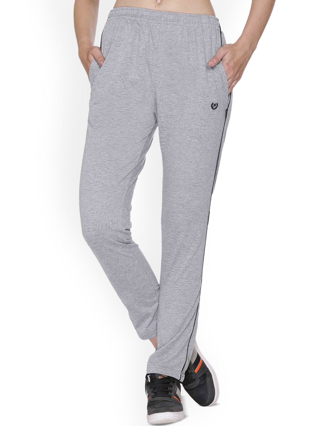 

Colors and Blends Women Cotton Track Pants, Grey melange
