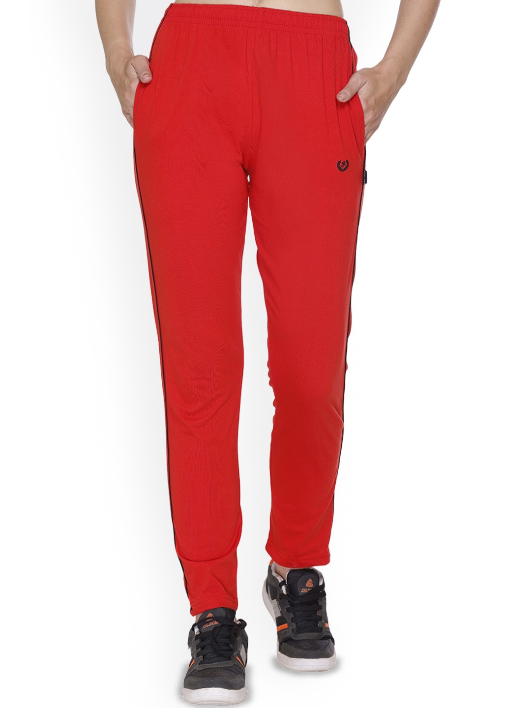 Colors and Blends Women Mid-Rise Track Pants, Red
