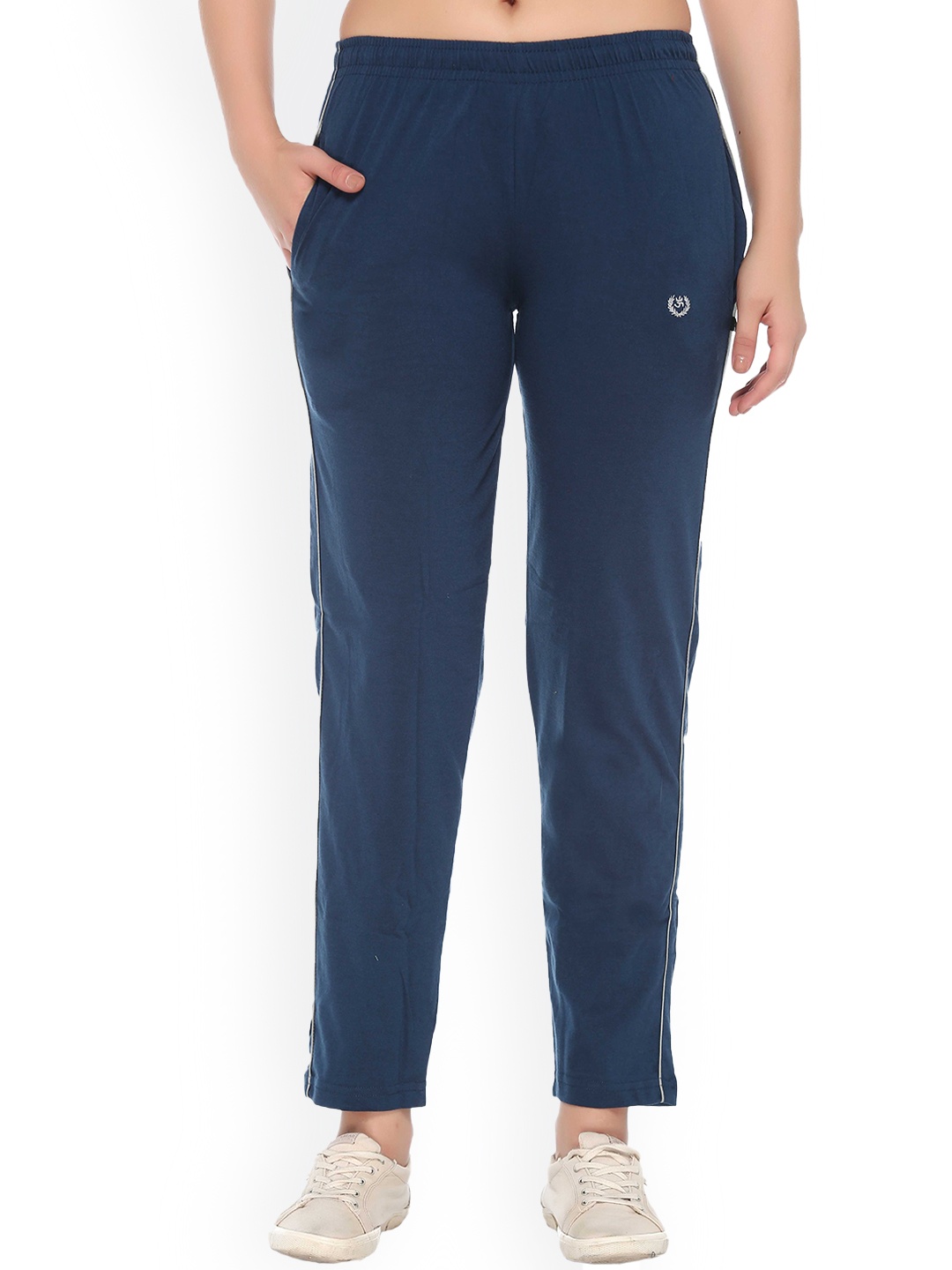 

Colors and Blends Women Cotton Track Pants, Blue