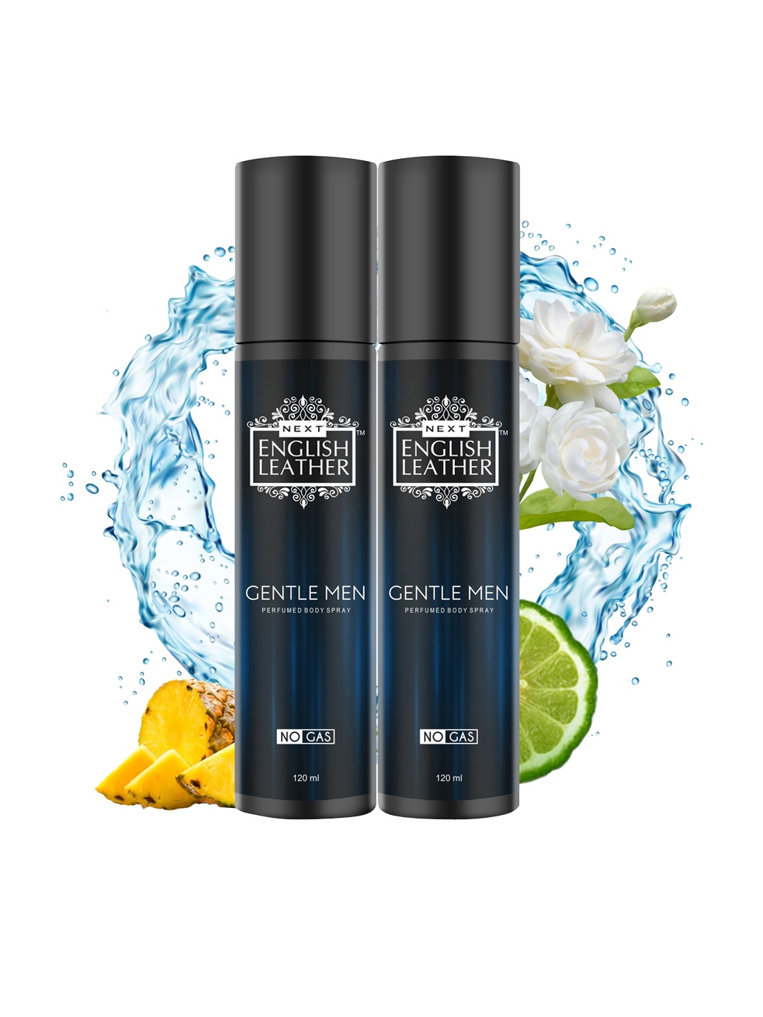 

NEXT CARE Men English Leather Set Of 2 Fresh Perfumed Body Spray Deodorant - 120ml Each, Black