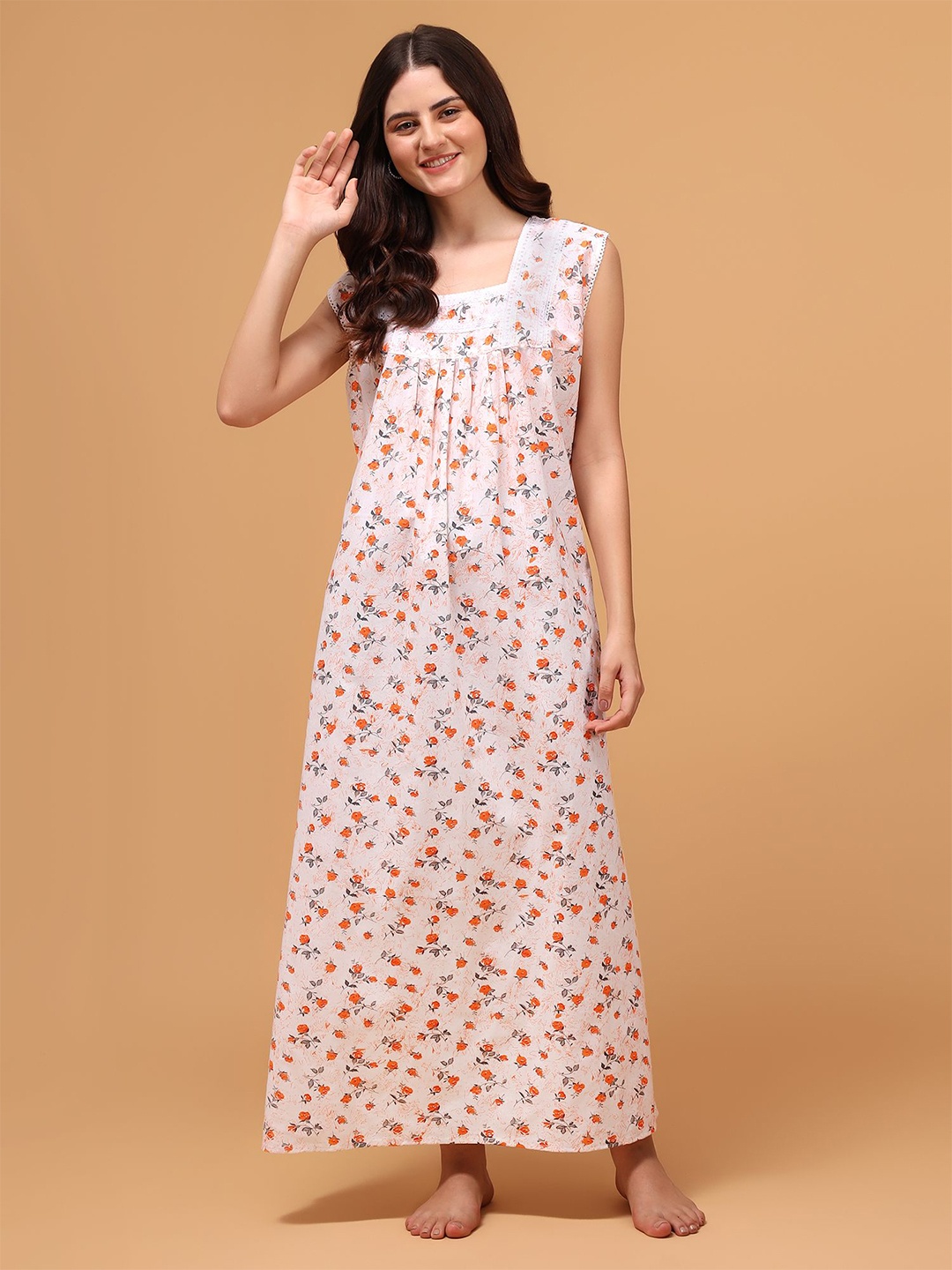 

PALIVAL Printed Maxi Nightdress, Orange