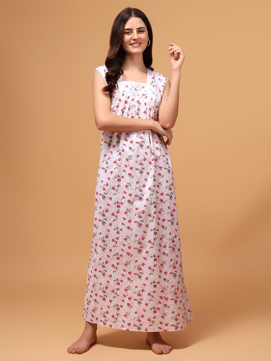 

PALIVAL Printed Maxi Nightdress, Maroon