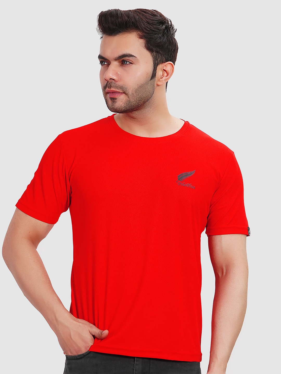 

Polo Plus Men Coolmax Applique T-shirt, Red