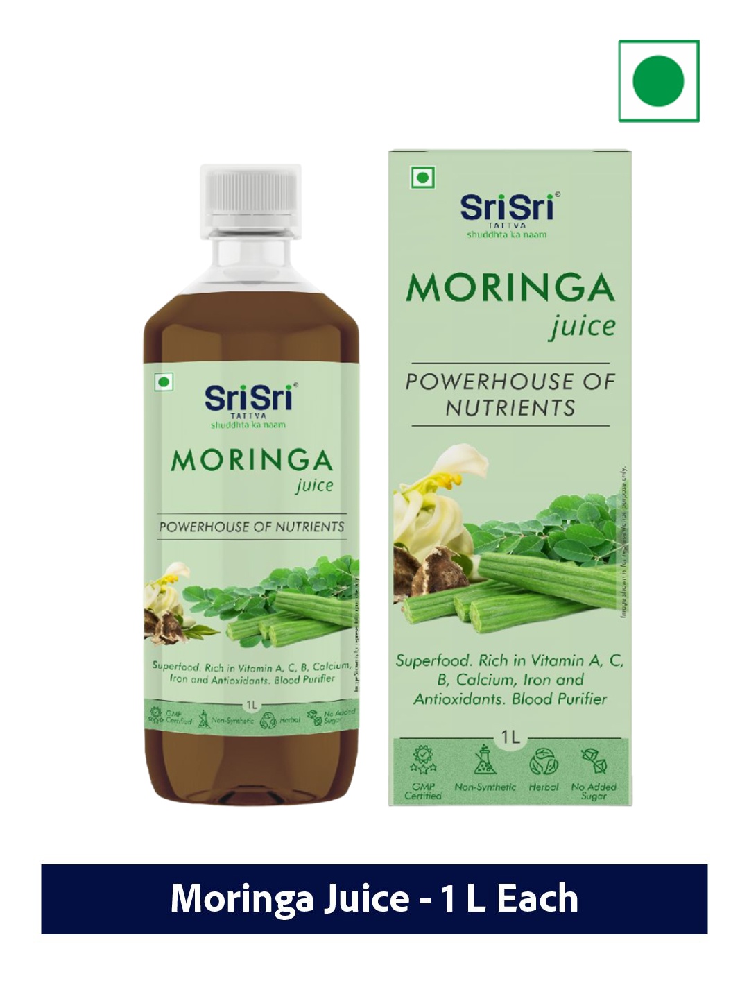 

Sri Sri Tattva Moringa Juice for Blood Purification - 1L, Green