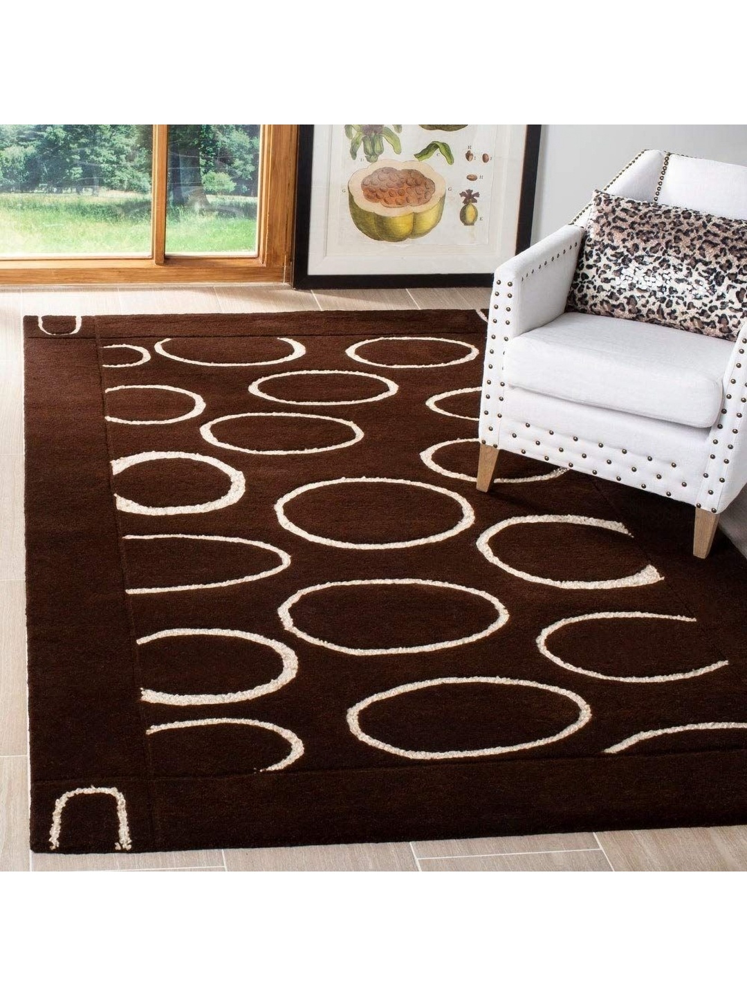 

IMRA CARPET Brown Geometric Woollen Carpet