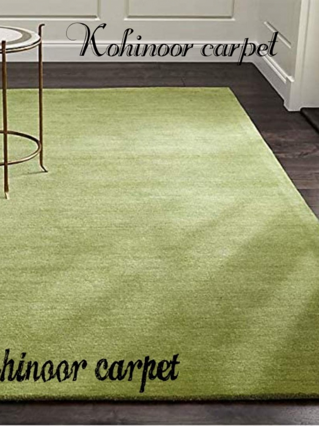 

IMRA CARPET Lime Green Solid Woollen Carpet